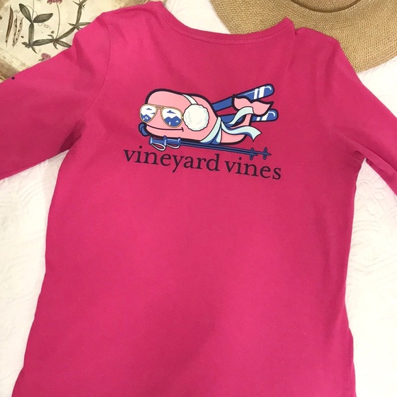 Vineyard Vines Tops - Vineyard Vines Skiing Whale Long Sleeve Tee